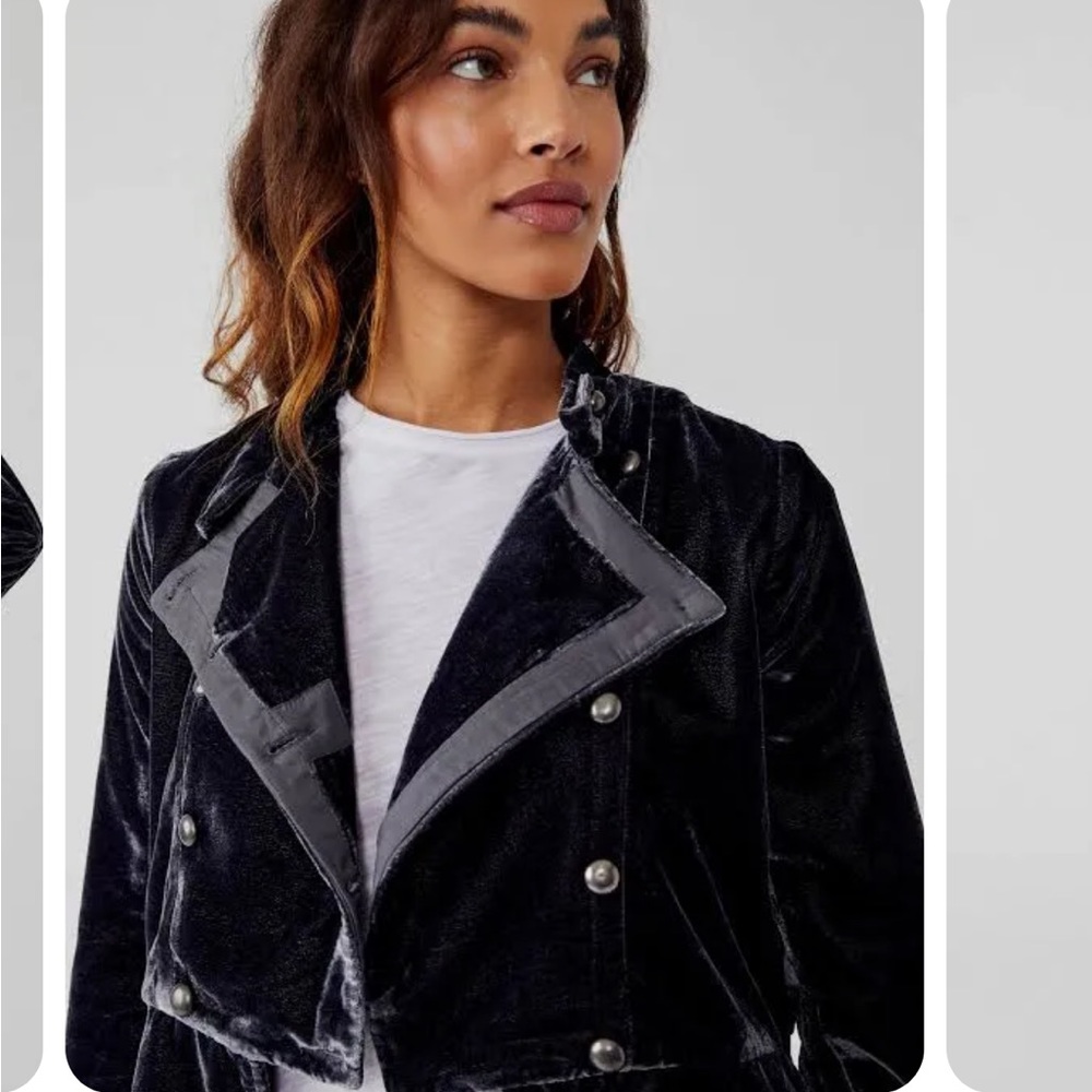 Free people Faye velvet peplum jacket 💐💐💐